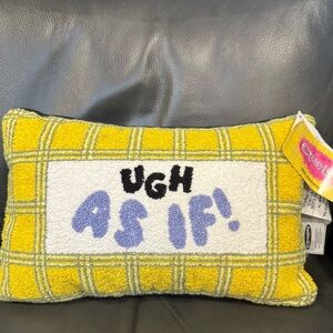 Clueless Throw Pillow "Ugh, As If!" 30th Anniversary 90s Y2K Fun Vibe BRAND NEW
